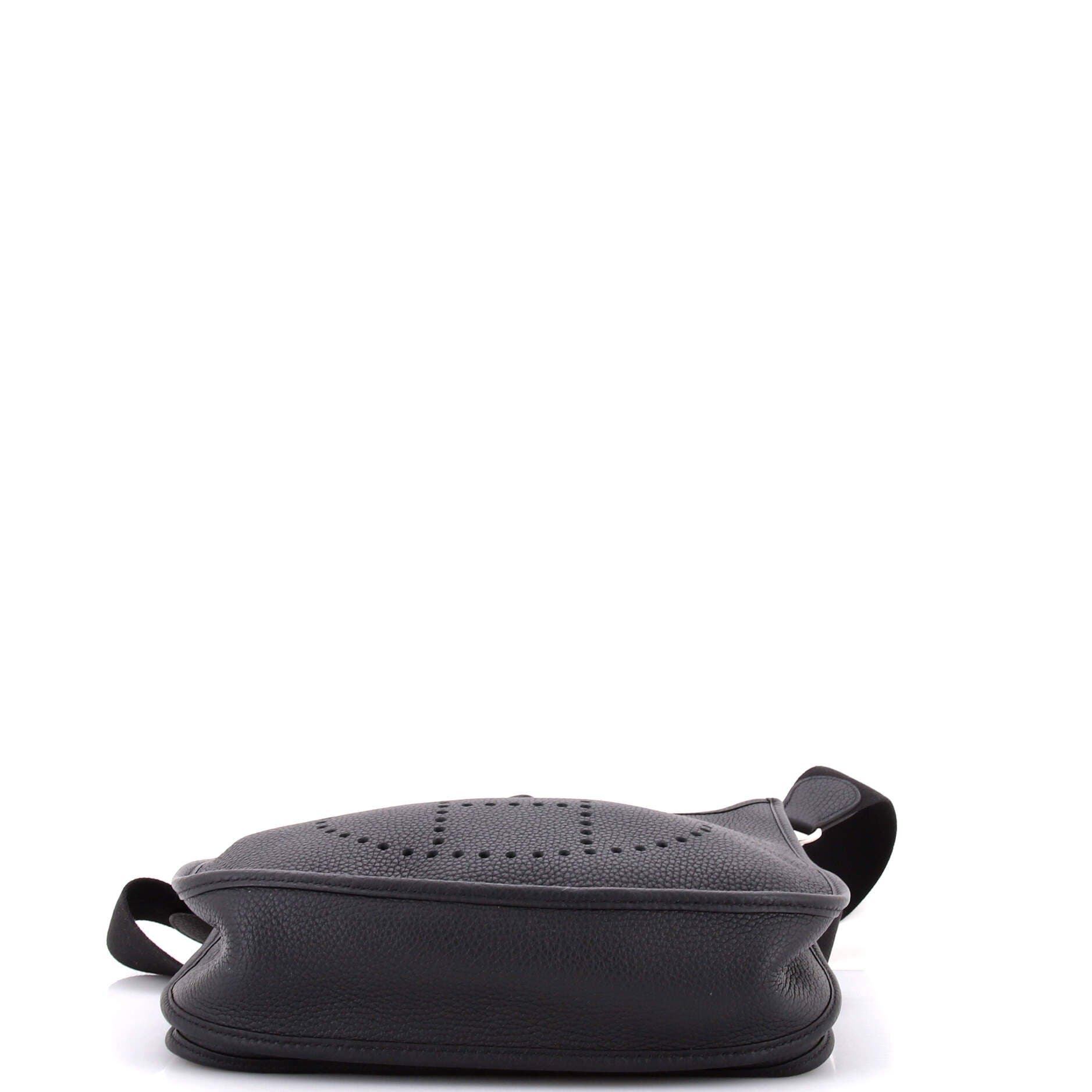 Pre-Owned Hermes Evelyne Bag Gen III Clemence PM, Alternate, color, Noir