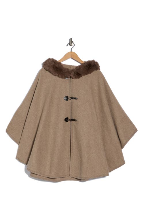 Nanette Lepore Hooded Faux Fur Ruana In Brown