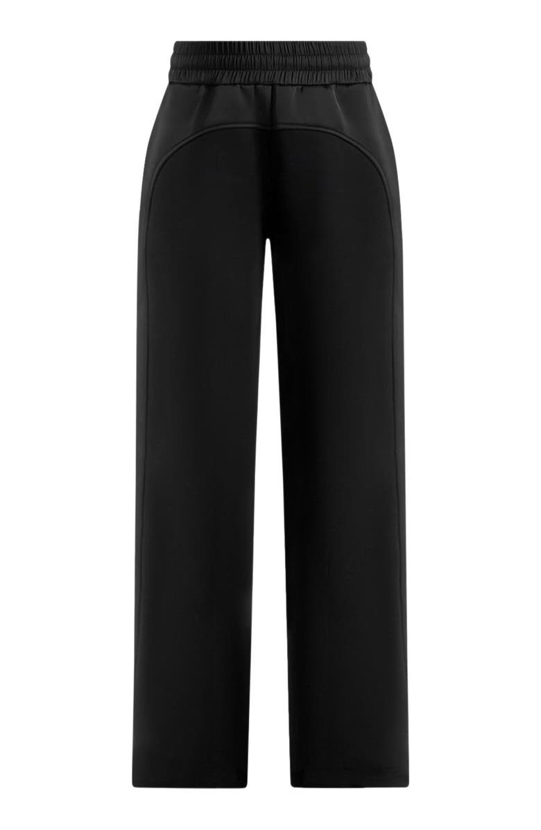 Manière De Voir Loula Jersey And Satin Joggers, Alternate, color, Black