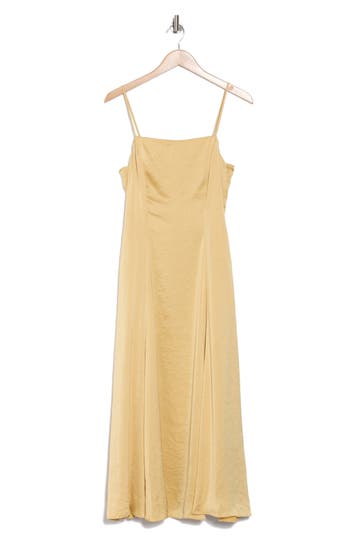 Theory Cami Crushed Satin Dress In Sun