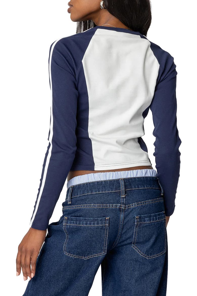 Brooklyn Graphic Long Sleeve Stretch Cotton T-Shirt, Alternate, color, NAVY