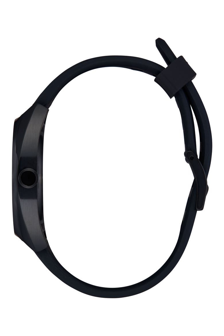 Mullet Silicone Strap Watch, Alternate, color, BLACK / BLACK