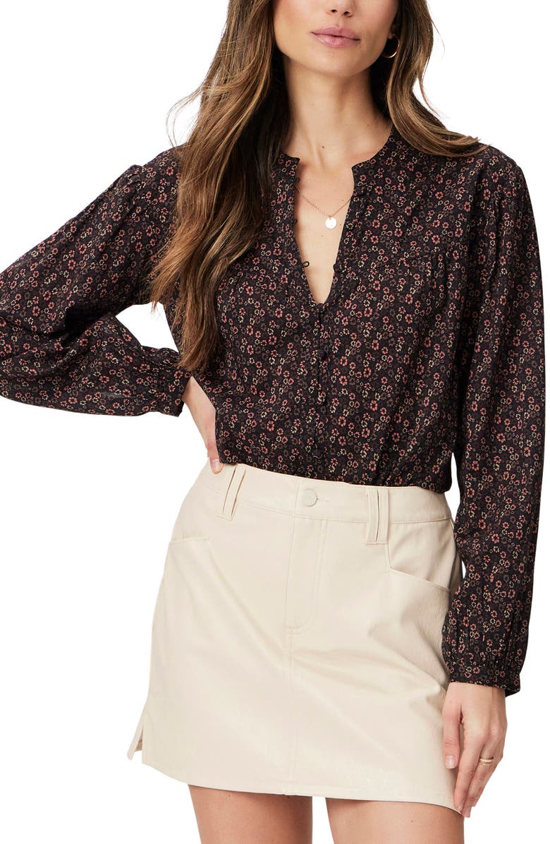 PAIGE Tarra Faux Leather Skirt, Alternate, color, Ecru