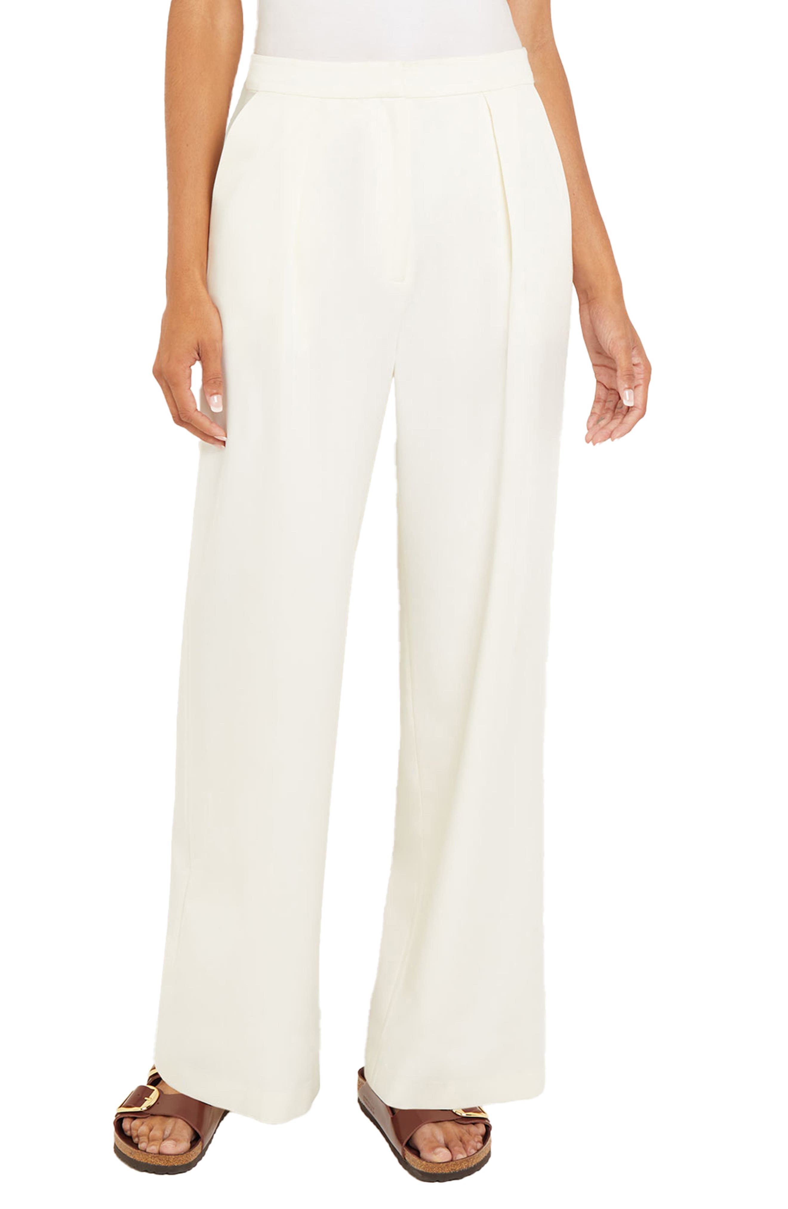 Misook Wide Leg Twill Pants