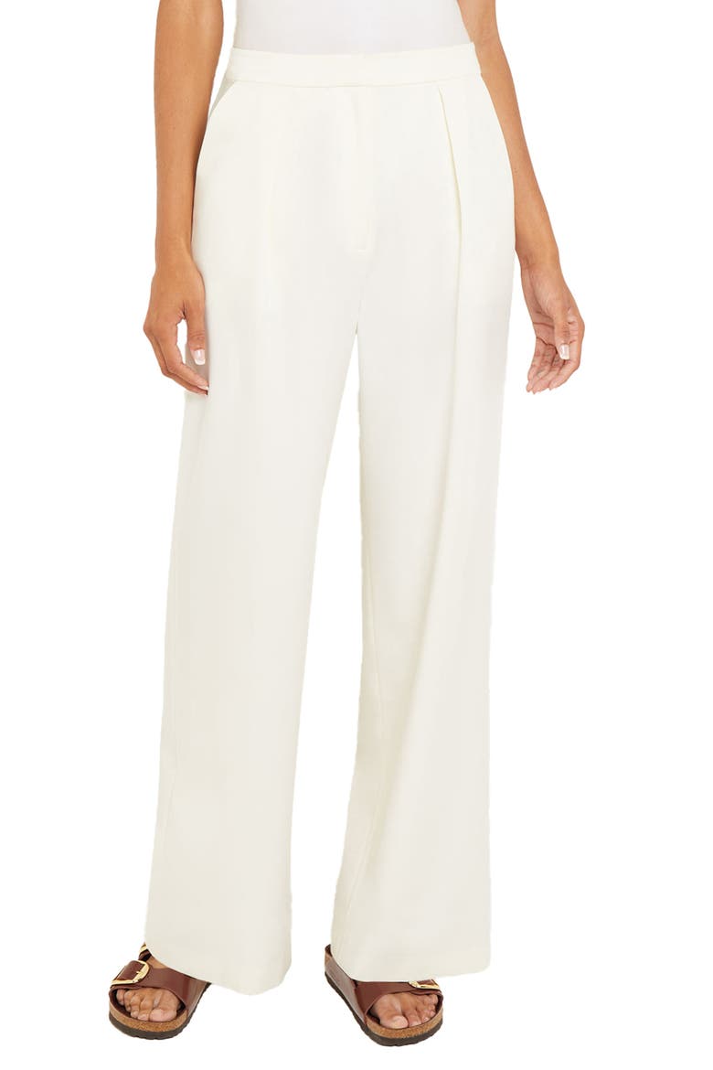 Wide Leg Twill Pants, Main, color, WHITE