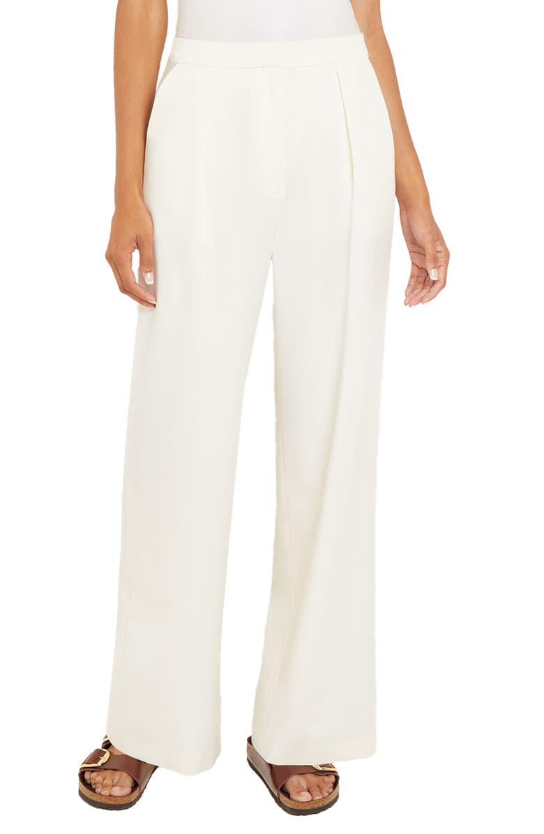 Misook Wide Leg Twill Pants, Main, color, White