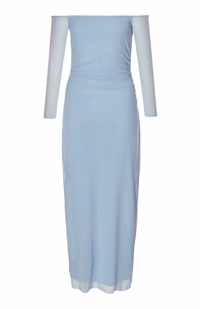 QUIZ Bardot Mesh Maxi, Alternate, color, Pale Blue