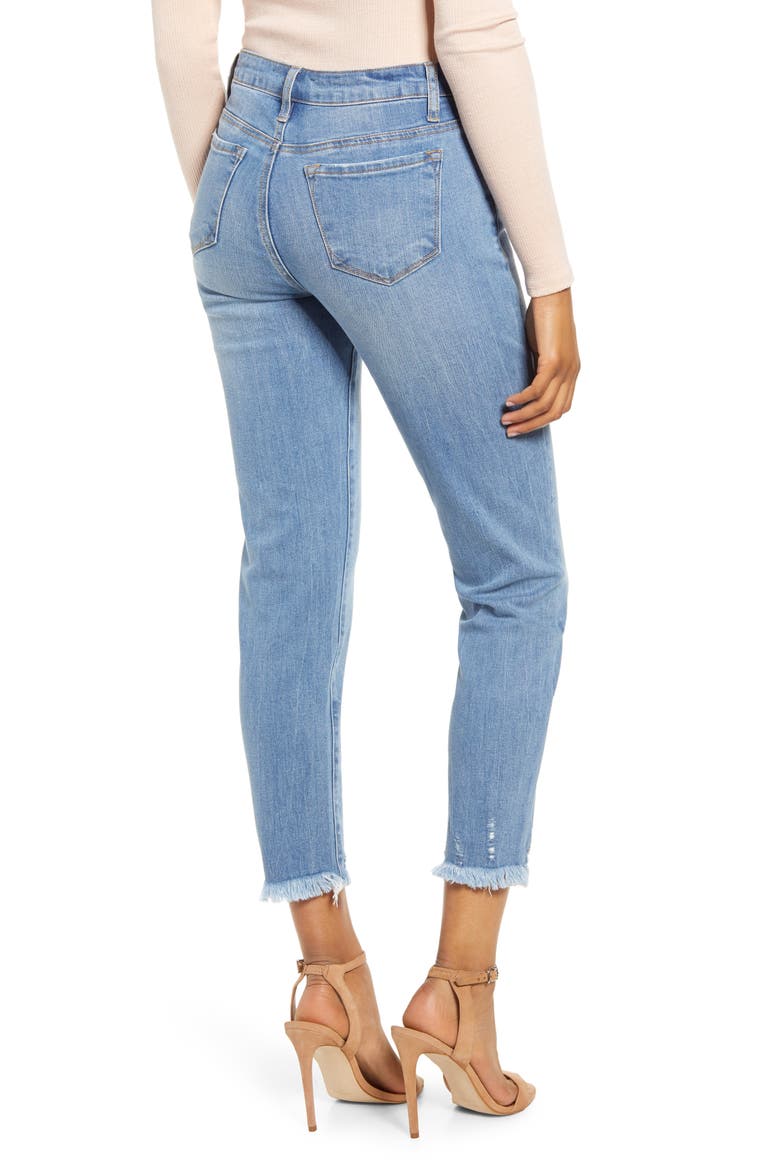 Raw Hem Skinny Jeans, Alternate, color, DENIM