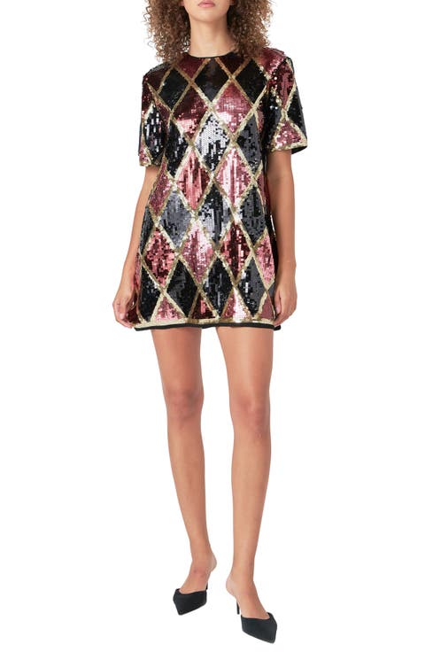 Sequins Shift Minidress
