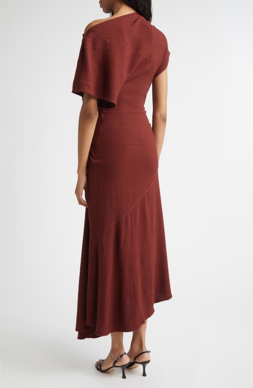 A.l.c . Dena Ruched Off The Shoulder Gown In Brown