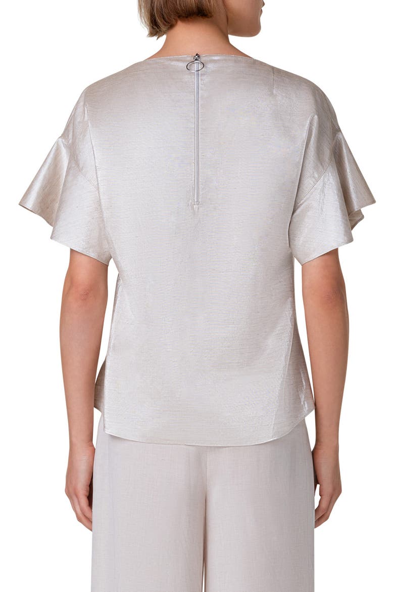 Boxy Drop Shoulder Satin Top, Alternate, color, GOLD