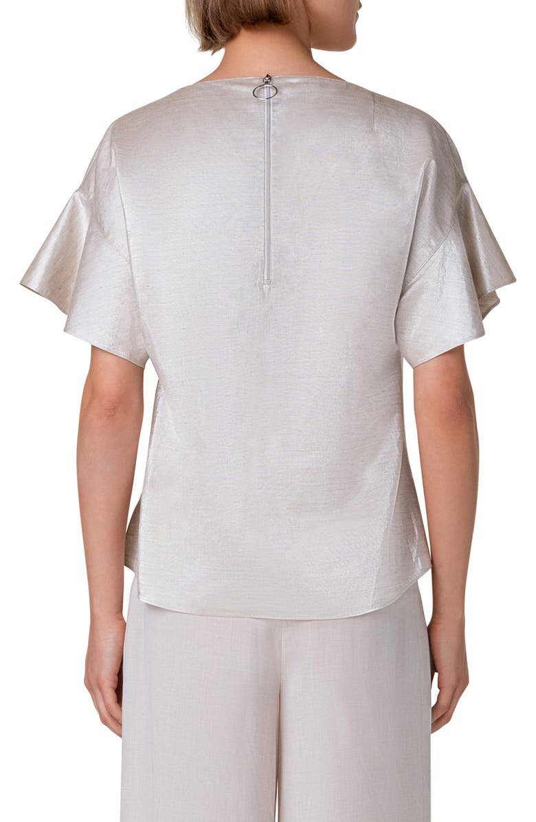 Akris punto Boxy Drop Shoulder Satin Top, Alternate, color, 