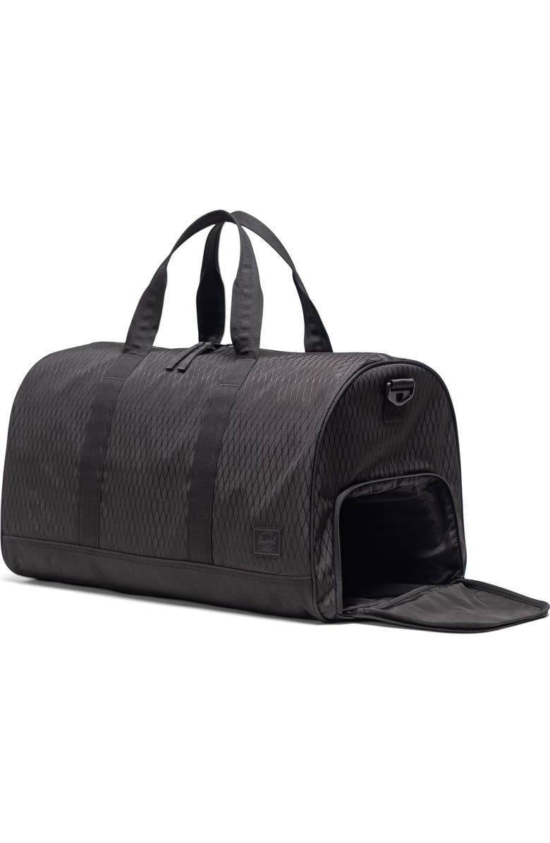 Herschel Supply Co. Novel Recycled Polyester Duffle Bag, Alternate, color, Black Diamond/Black