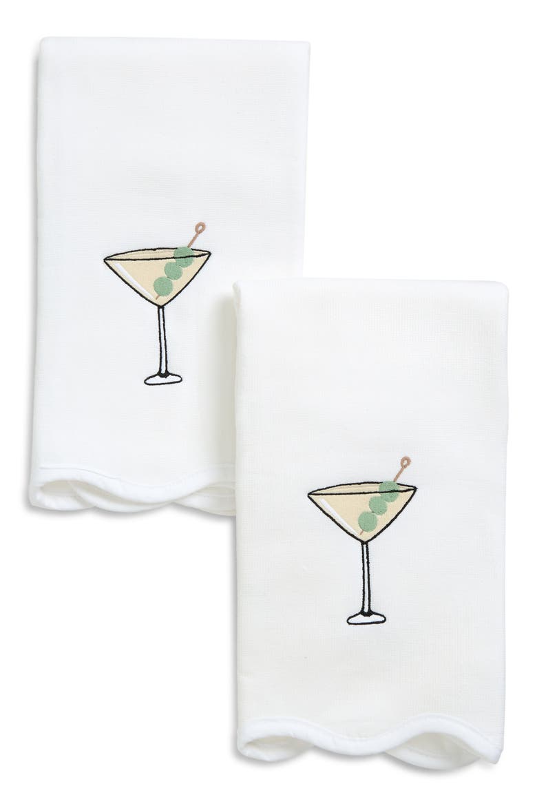 Set of 2 Scallop Powder Bath Towels, Main, color, MARTINI