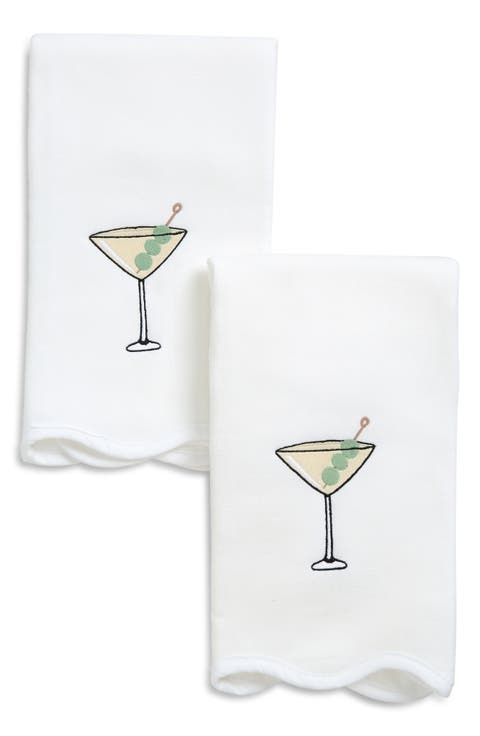 Set of 2 Scallop Powder Bath Towels