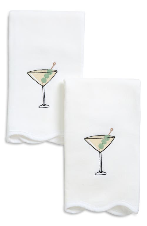 Weezie Set Of 2 Scallop Powder Bath Towels In White