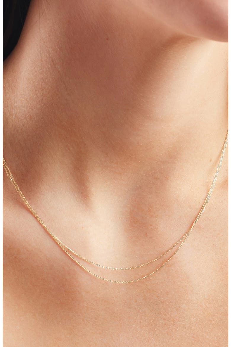 14k Adjustable Flat Cable Chain, Alternate, color, 14k Solid Gold