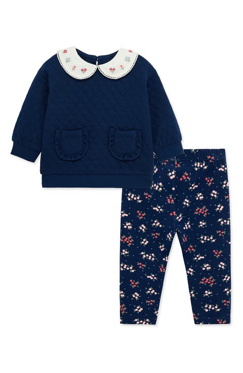 2-Piece Quilted Sweatshirt & Leggings Set
