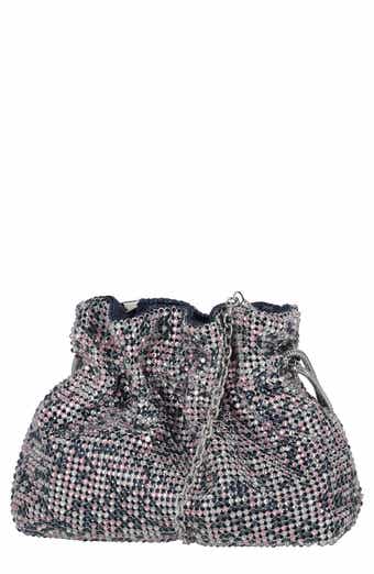 Jessica McClintock Maxine Rhinestone Mesh Bucket Clutch