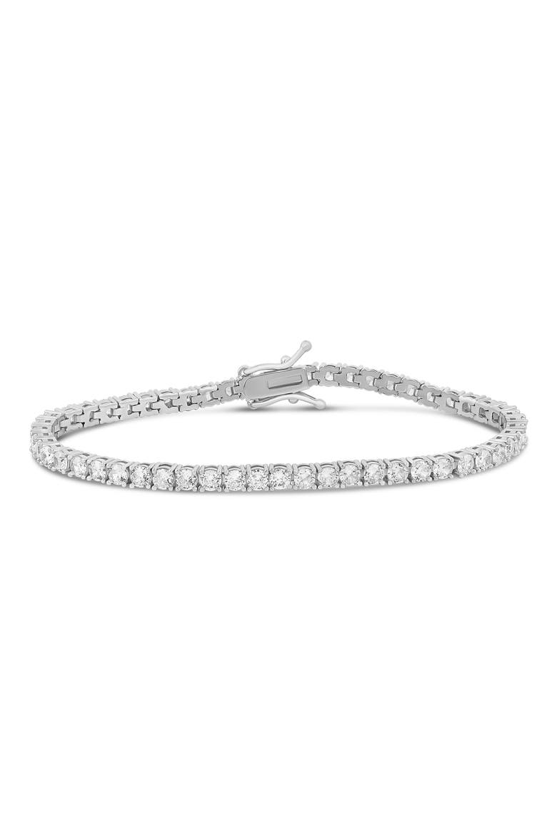 Cubic Zirconia Tennis Bracelet, Main, color, SILVER