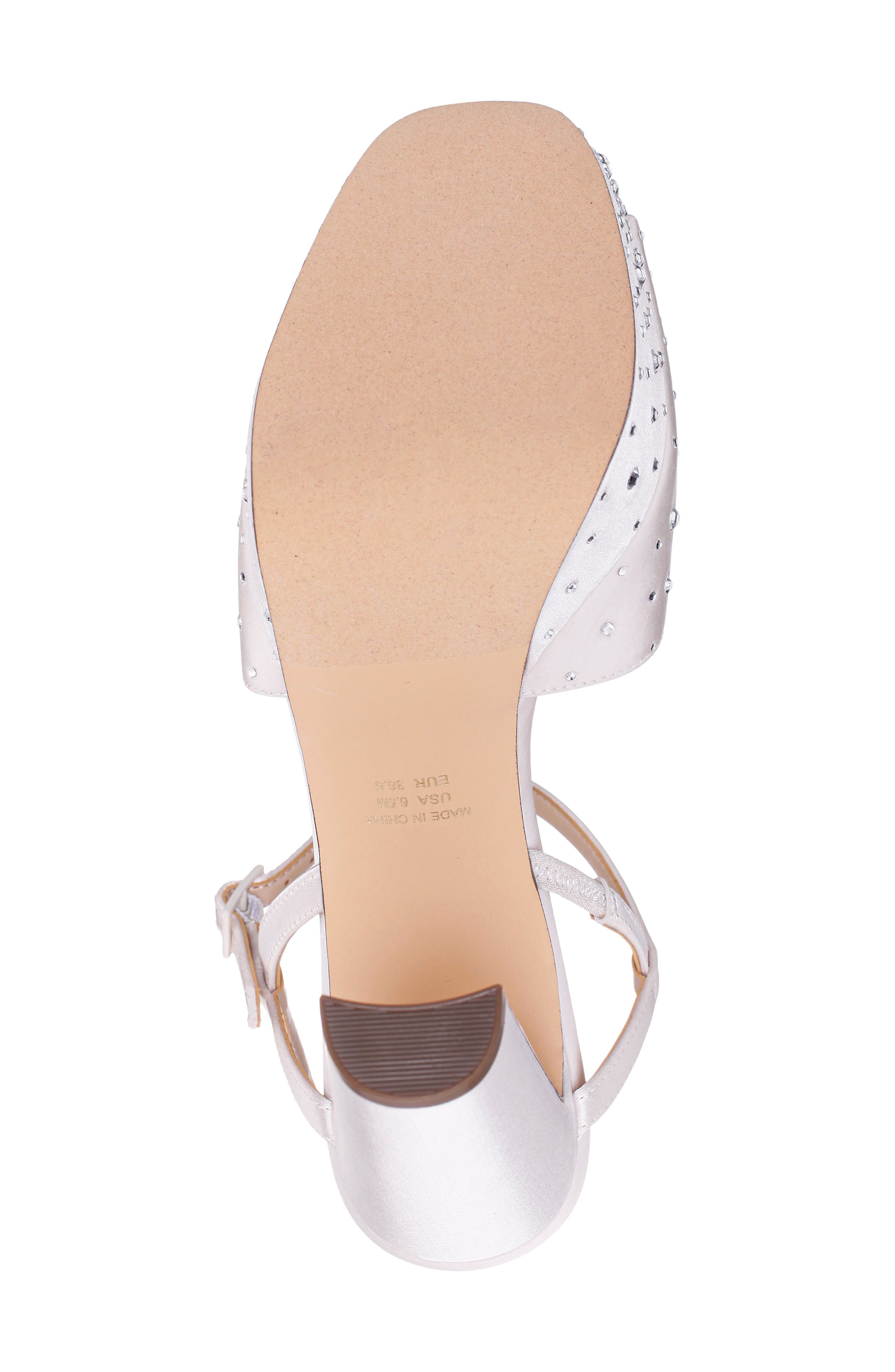 Nina Addison Slingback Peep Toe Platform Sandal, Alternate, color, Ivory