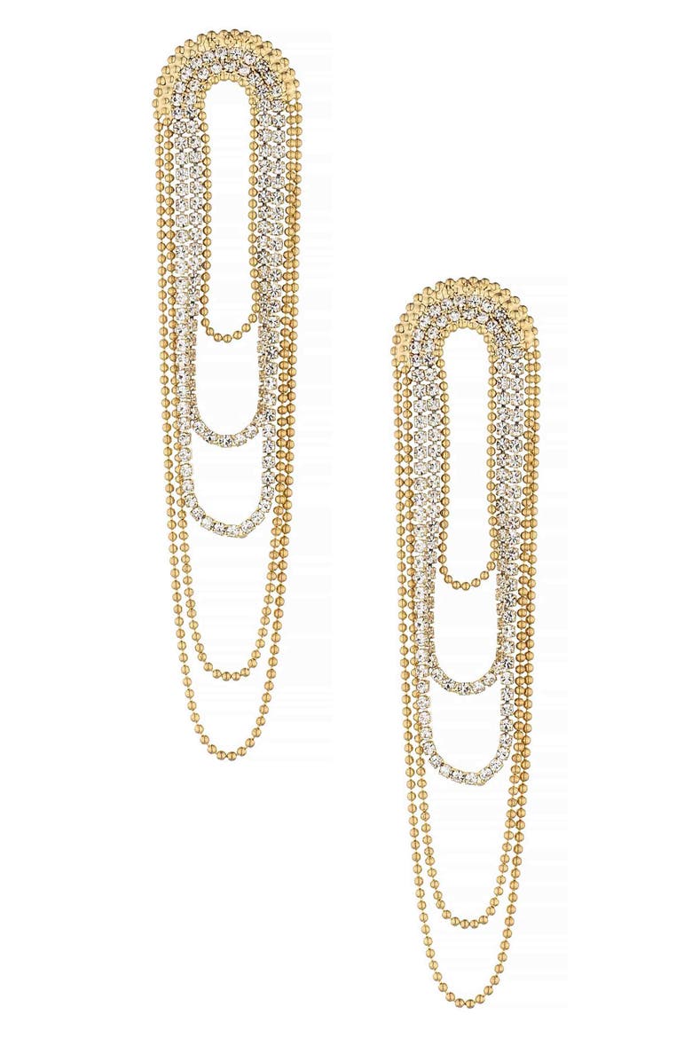Looped Fringe Drop Earrings, Main, color, GOLD