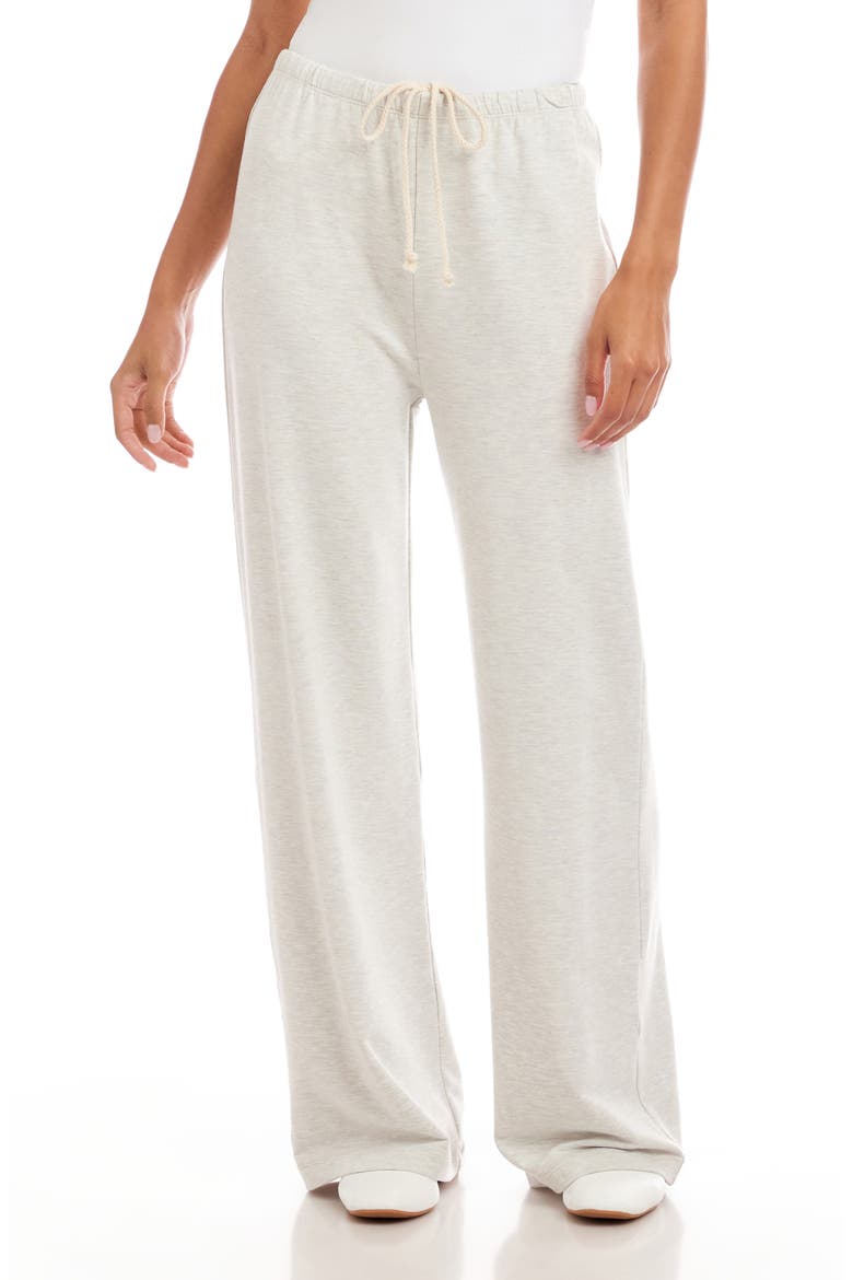 Wide Leg Drawstring Sweatpants, Main, color, HEATHER