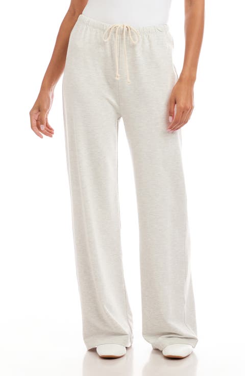 Wide Leg Drawstring Sweatpants (Petite)