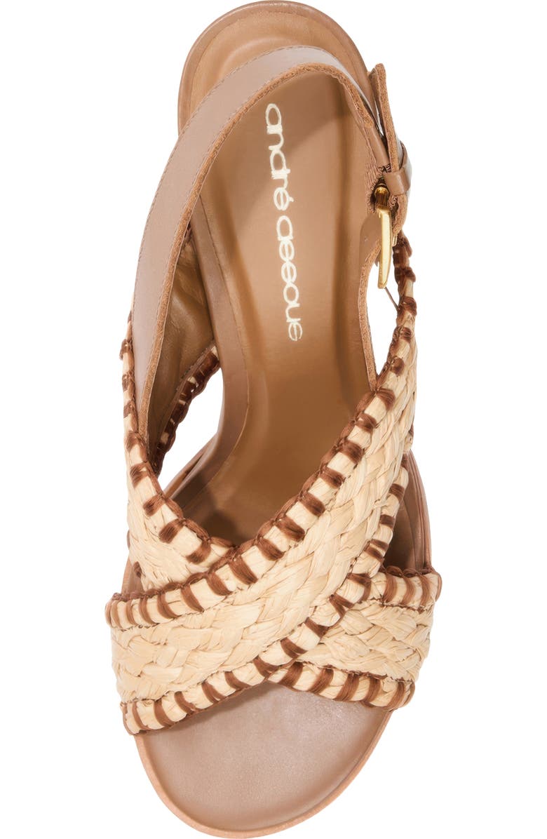 André Assous Hazel Raffia Slingback Sandal, Alternate, color, Cognac/ Natural