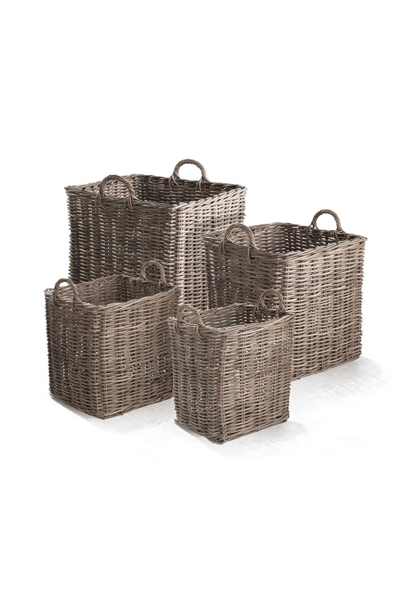 Normandy Square Apple Baskets, Set Of 4, Main, color, Gray