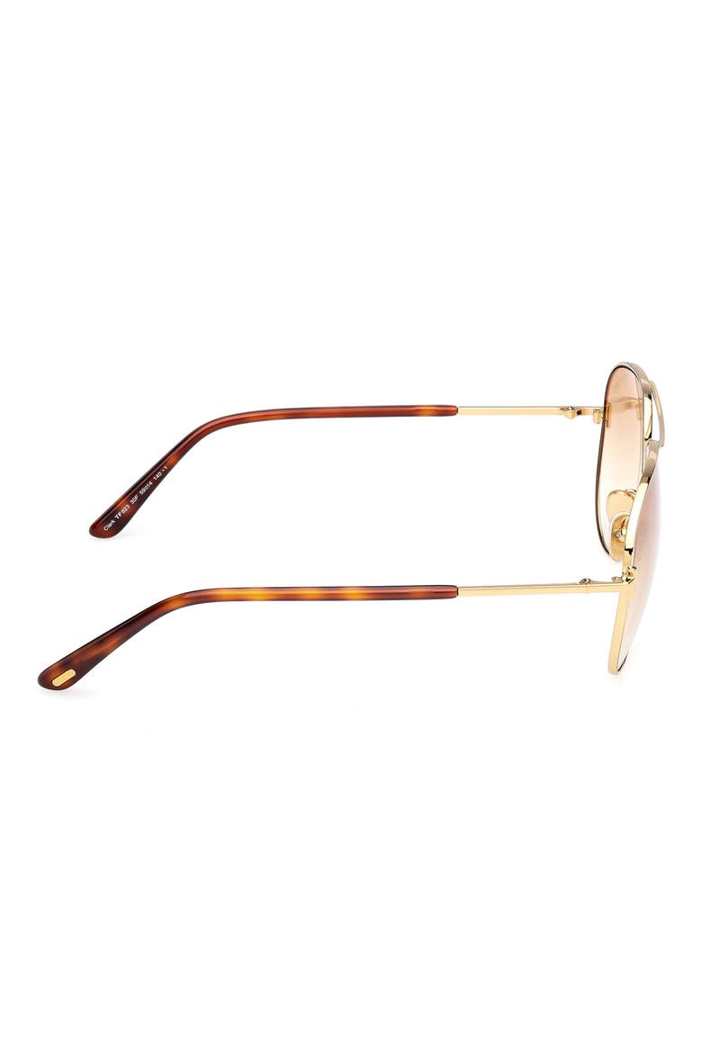 Clark 59mm Gradient Pilot Sunglasses, Alternate, color, SHINY GOLD / GRADIENT AMBER