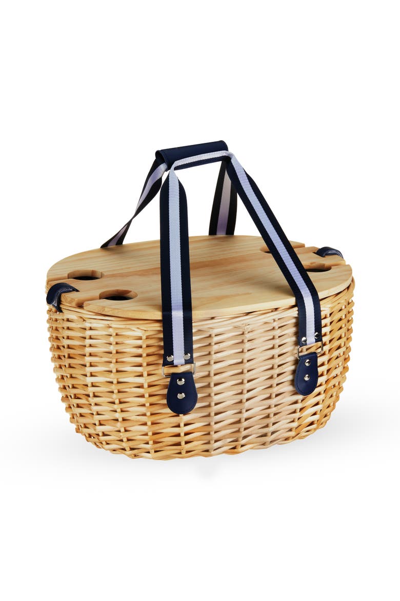 Central Park Willow Picnic Basket Set for Four, Main, color, Brown
