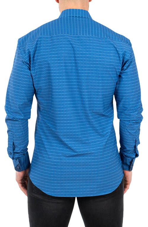 Maceoo Einstein Stretch Spectecal Button-up Shirt In Blue