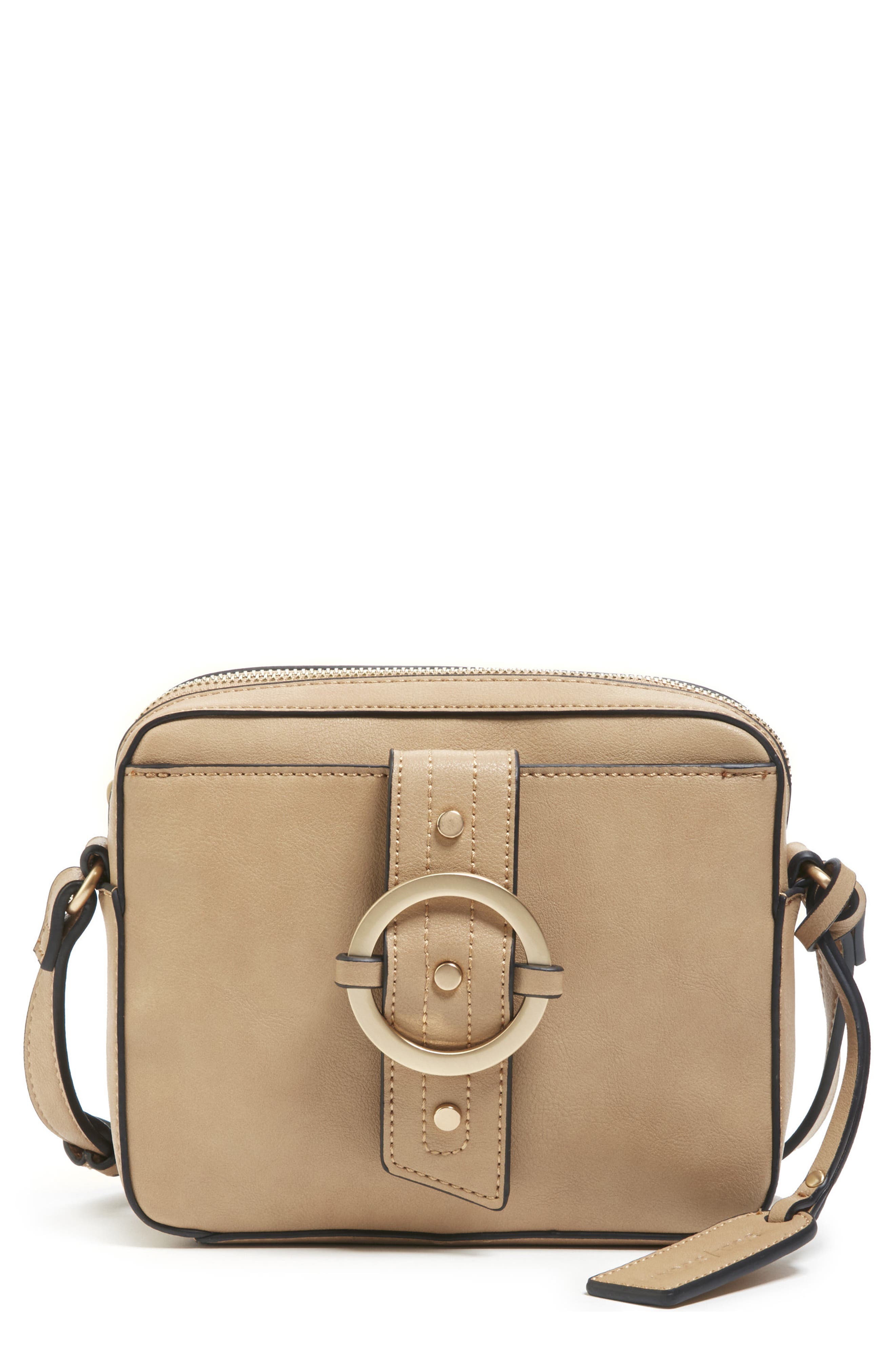 Sole Society Faux Leather Camera Crossbody Bag, Main, color, 