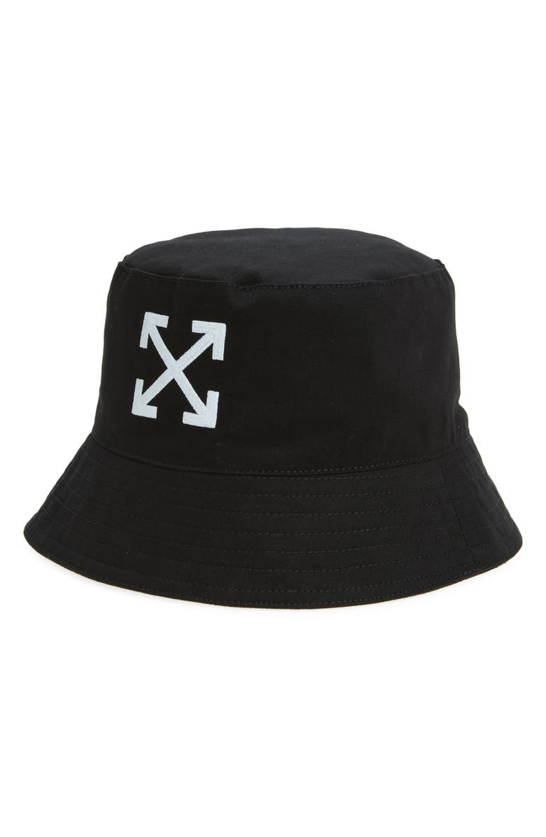 Off-White Arrow Bucket Hat, Main, color, 