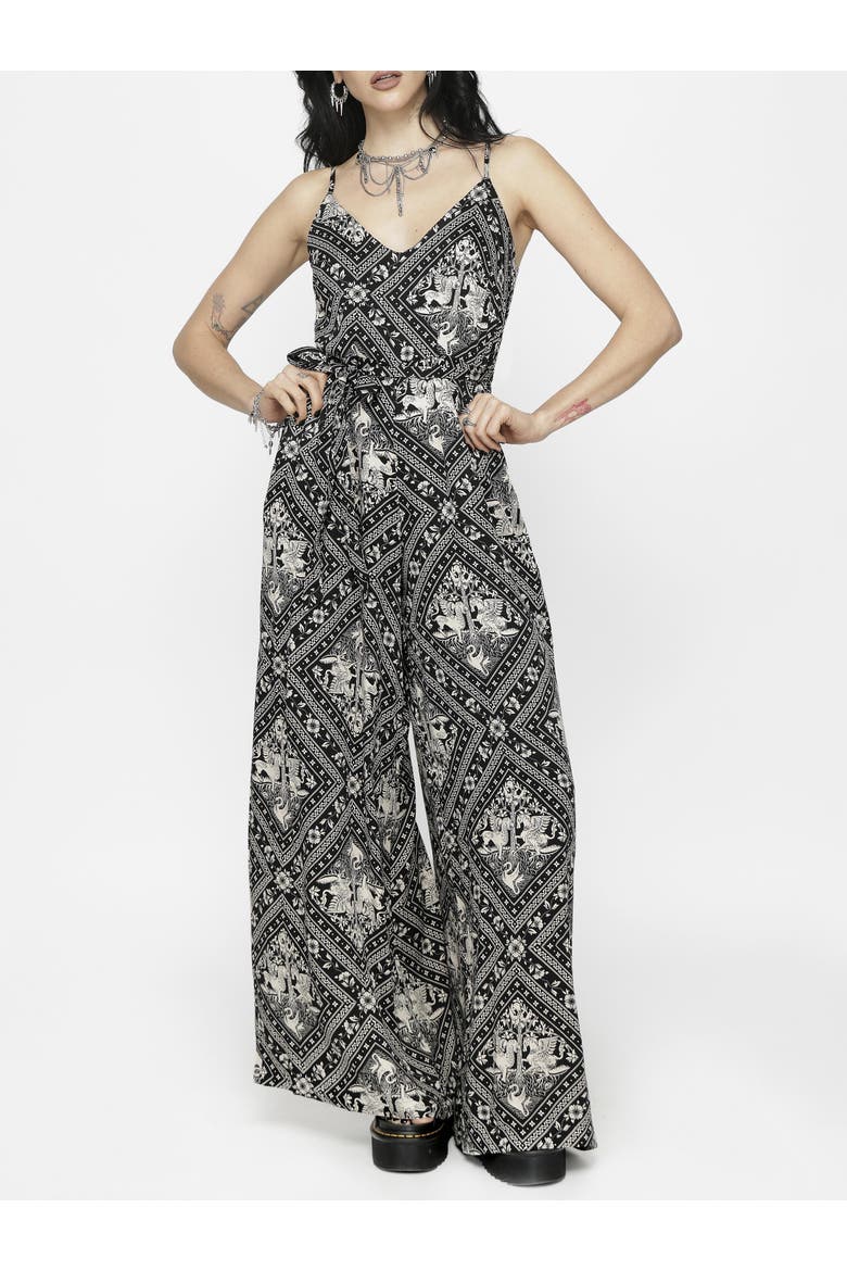 Hexweave Wide Leg Cami Jumpsuit, Alternate, color, Black
