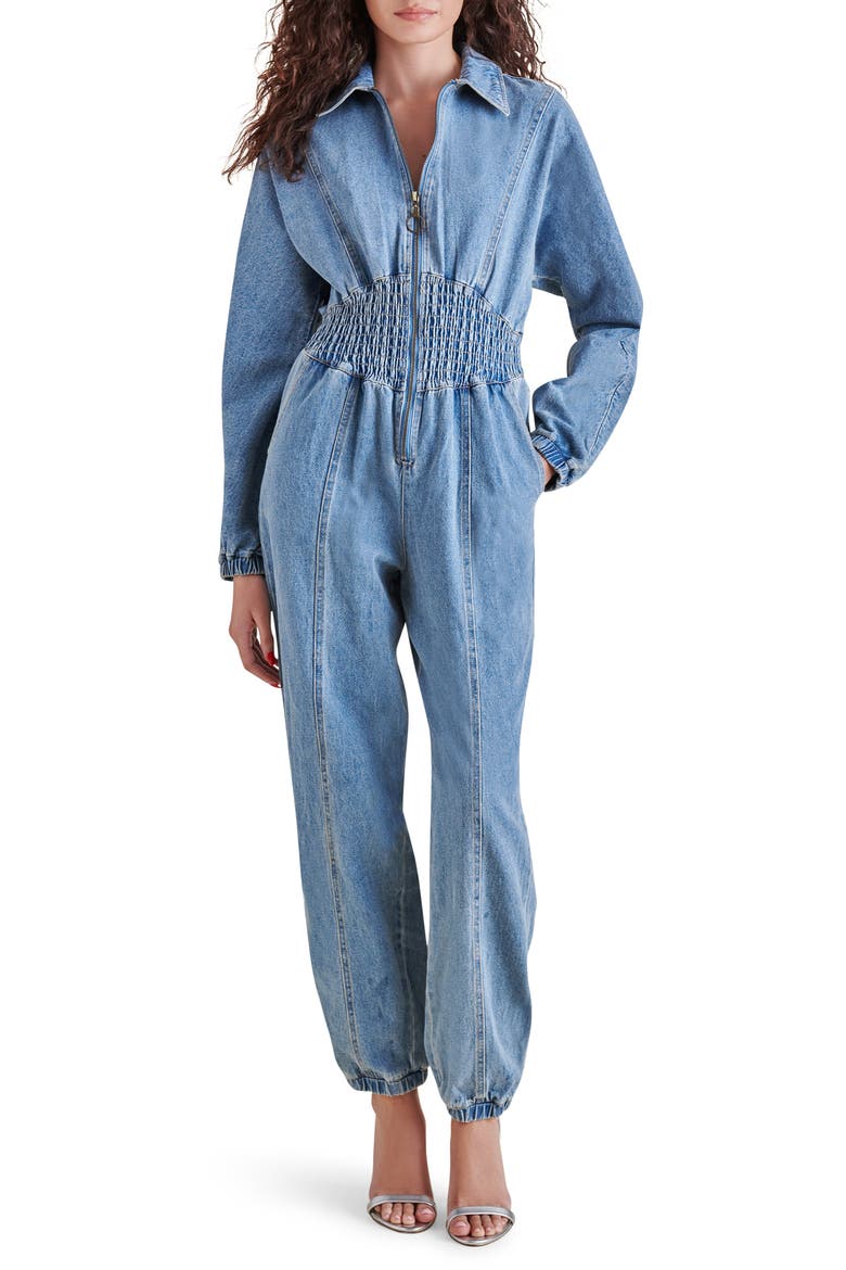 Coya Long Sleeve Denim Jumpsuit, Main, color, LIGHT BLUE