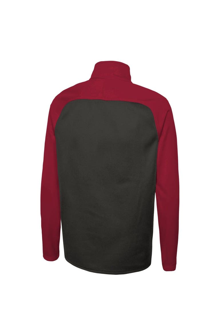 Men's New Era Black Tampa Bay Buccaneers Combine Authentic O-Line Raglan Half-Zip Jacket, Alternate, color, Black