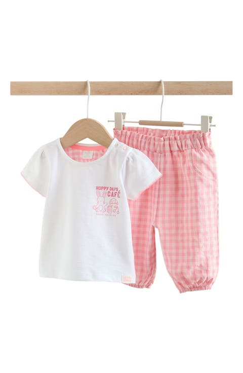 Graphic T-Shirt & Gingham Pants Set