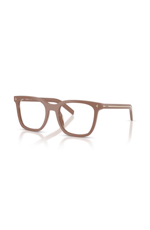 Prada 50mm Rectangle Optical Glasses In Brown