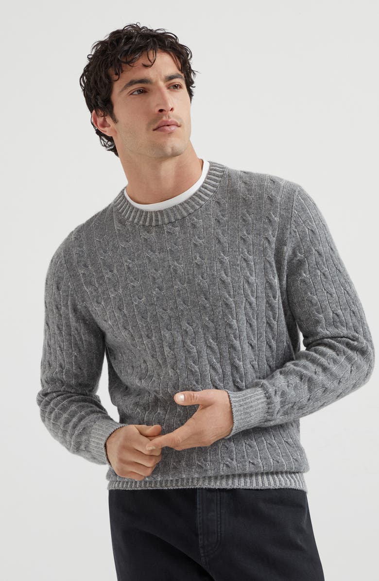 Brunello Cucinelli Vanisé sweater, Alternate, color, Dark Grey