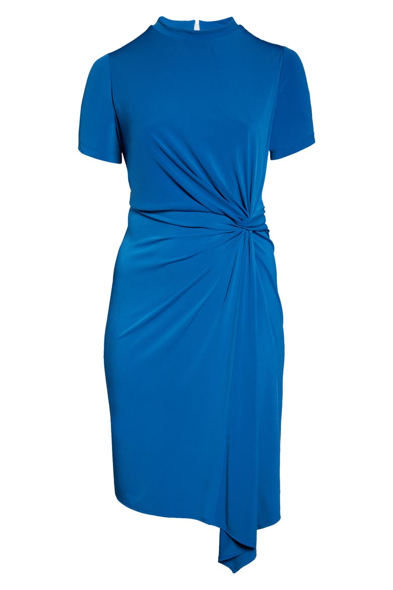 Drape Short Sleeve Dress, Alternate, color, CLASSIC BLUE