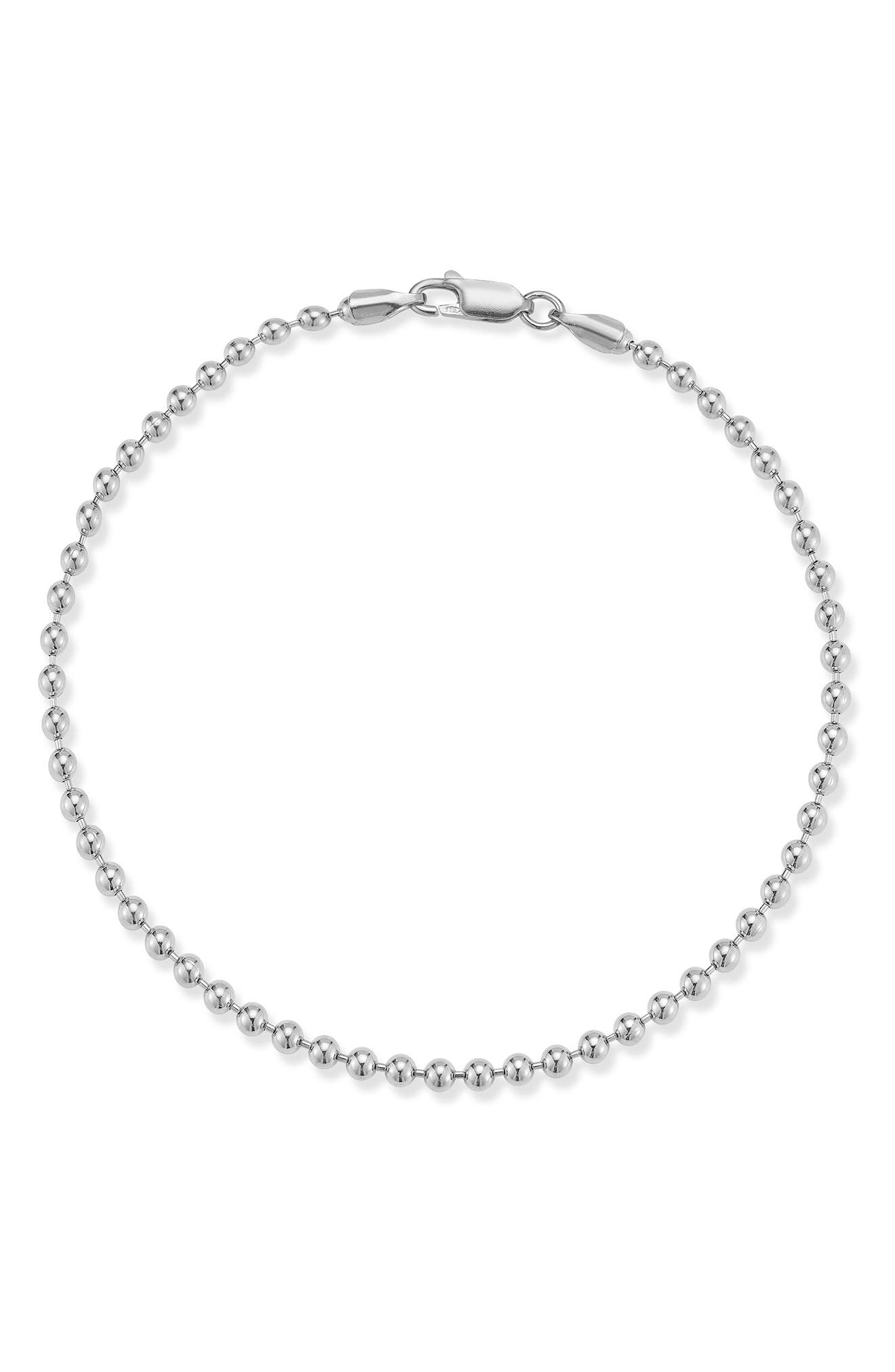Yield of Men Sterling Silver 3mm Ball Bracelet