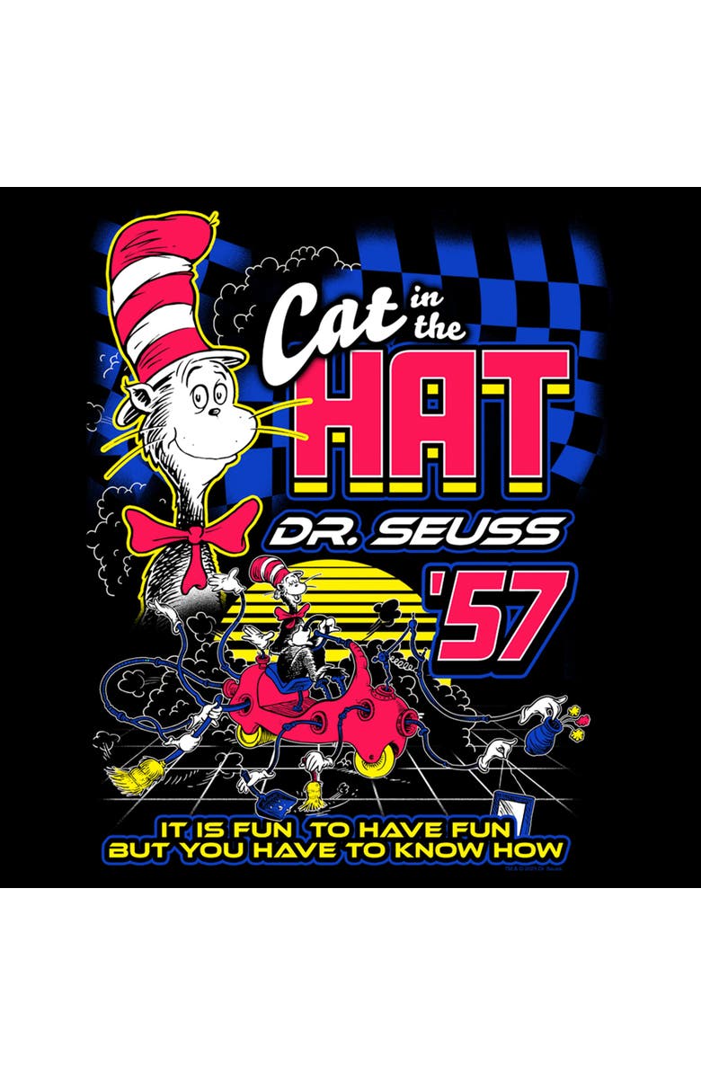 Dr. Seuss Men's Dr. Seuss The Cat in the Hat Racing Poster  Graphic T-Shirt, Alternate, color, 