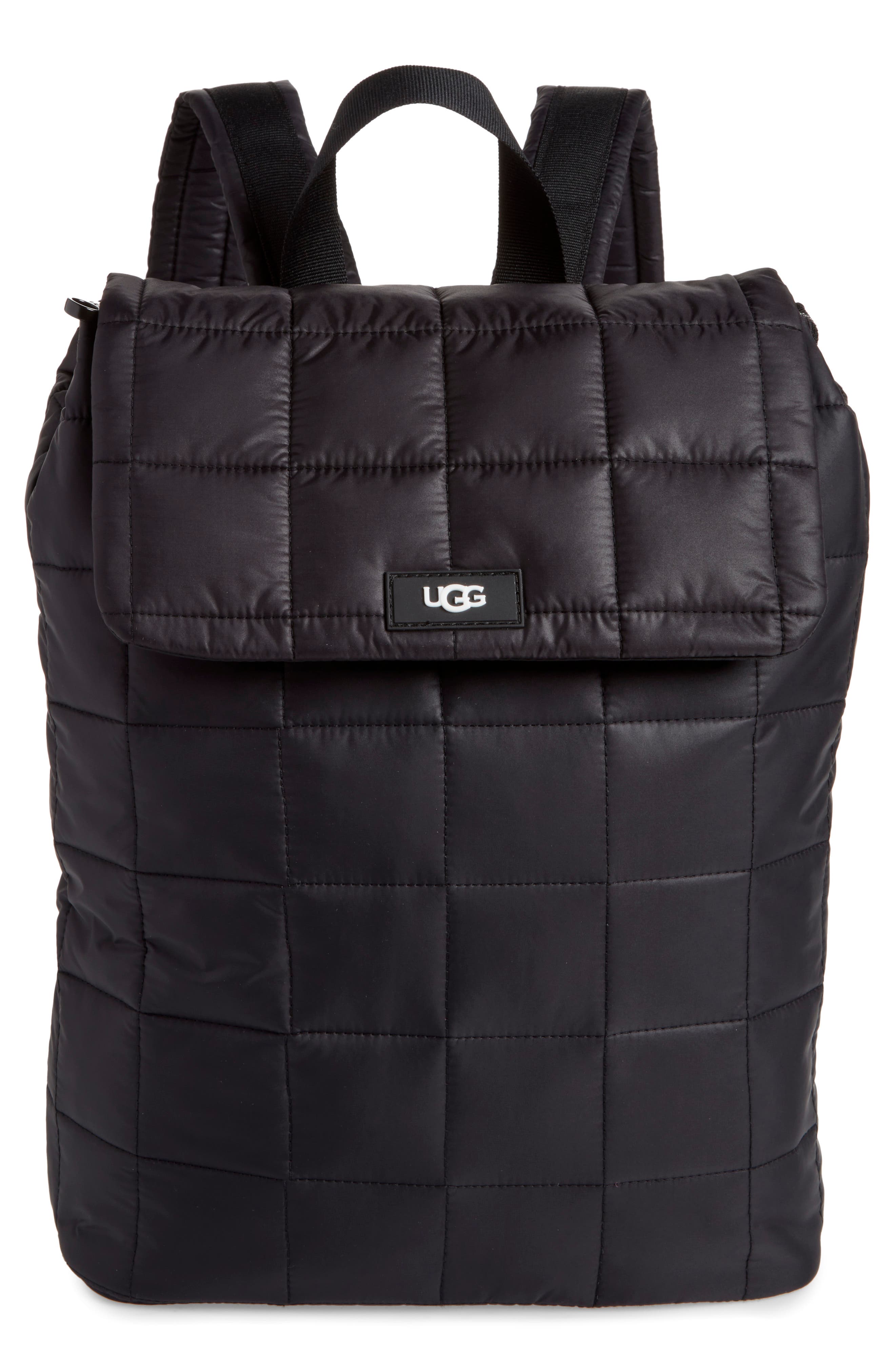 Adaya Puffy Quilted Backpack, Main, color, BLACK