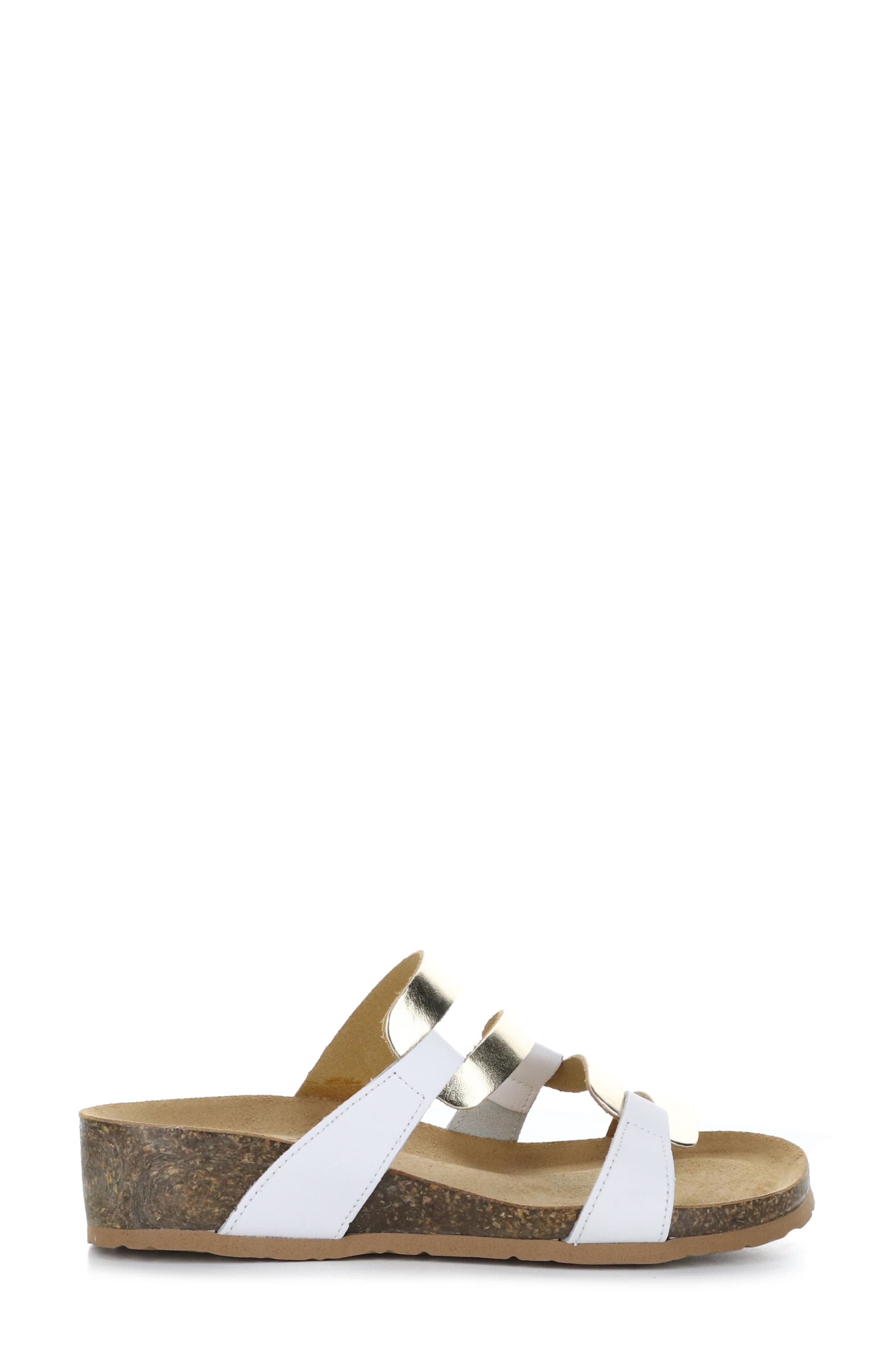 Luzzie Wedge Slide Sandal, Alternate, color, WHITE/ PLATINUM CRUST METALLIC