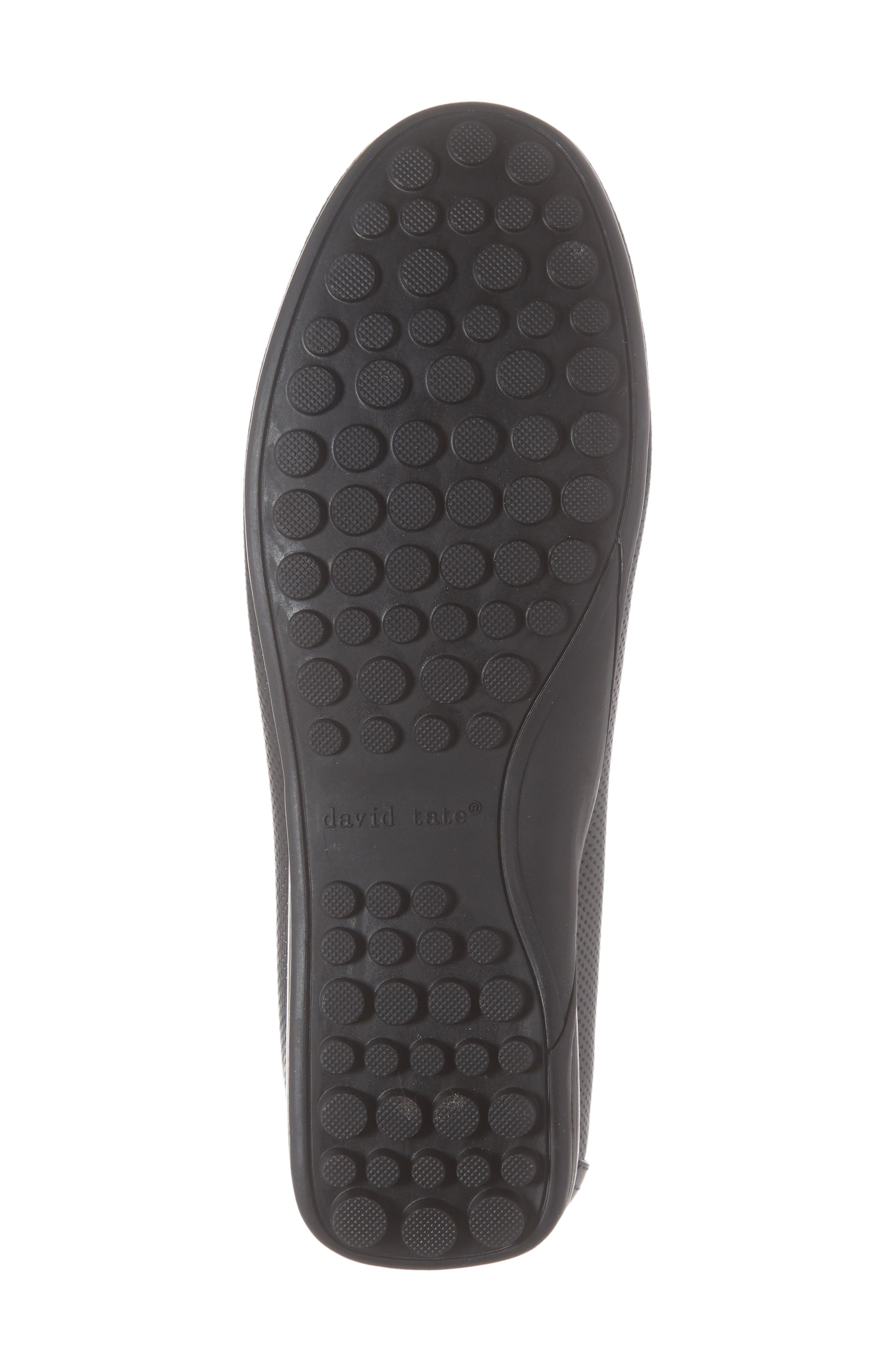 David Tate Perforated Slip-On Flat - Multiple Widths Available, Alternate, color, Black Leather