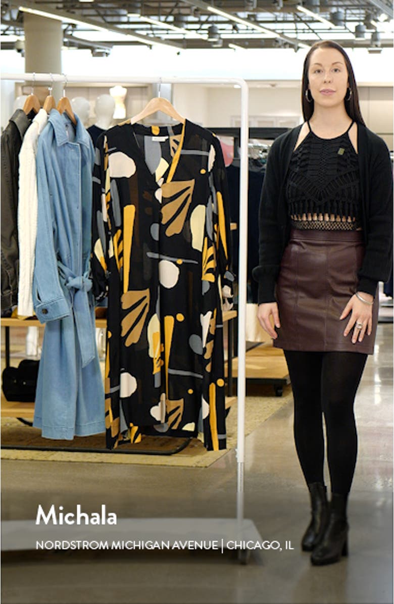 Nalo Abstract Print Long Sleeve Dress, sales video thumbnail