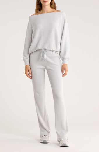 Abound Hacci One-Shoulder Top & Flared Pants Set