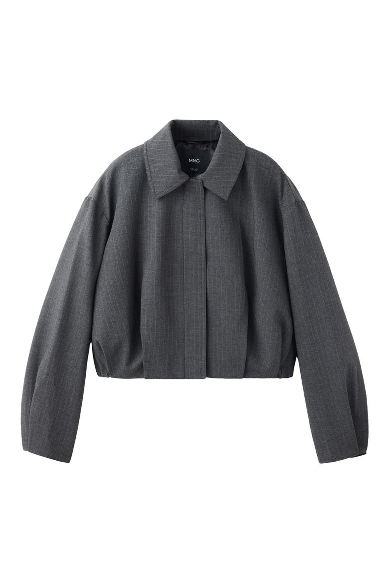 Pinstripe Bomber Jacket, Main, color, GREY